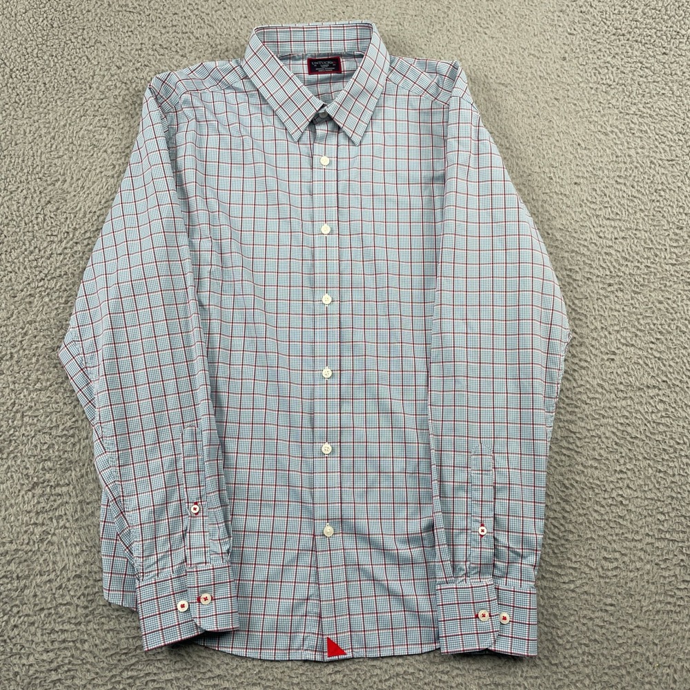 UNTUCKit‎ Button Down Mens Large Blue Red Plaid Slim Fit Performance Stretch